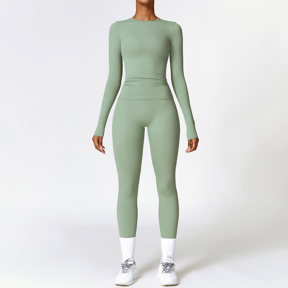 Seamless Women’s Yoga Set – Sculpting High Waist Leggings & Long Sleeve Gym Top | Quick-Dry Activewear Set + 🚚 Free Worldwide Shipping 🎉 Extra 30% OFF at Checkout