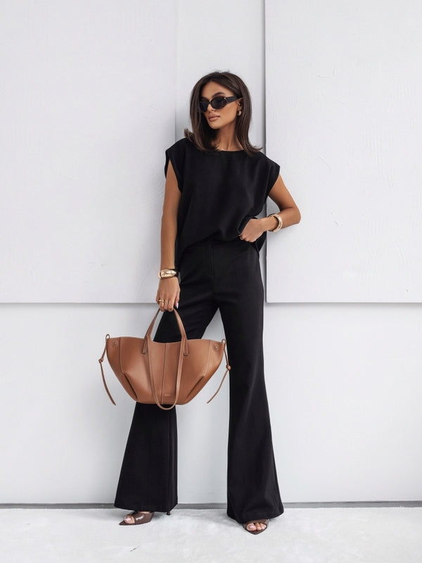 Women’s 2 Piece Casual Lounge Set – Loose Fit T-Shirt & Wide Leg Pants | Soft Breathable Summer Co-Ord Outfit + 🚚 Free Worldwide Shipping