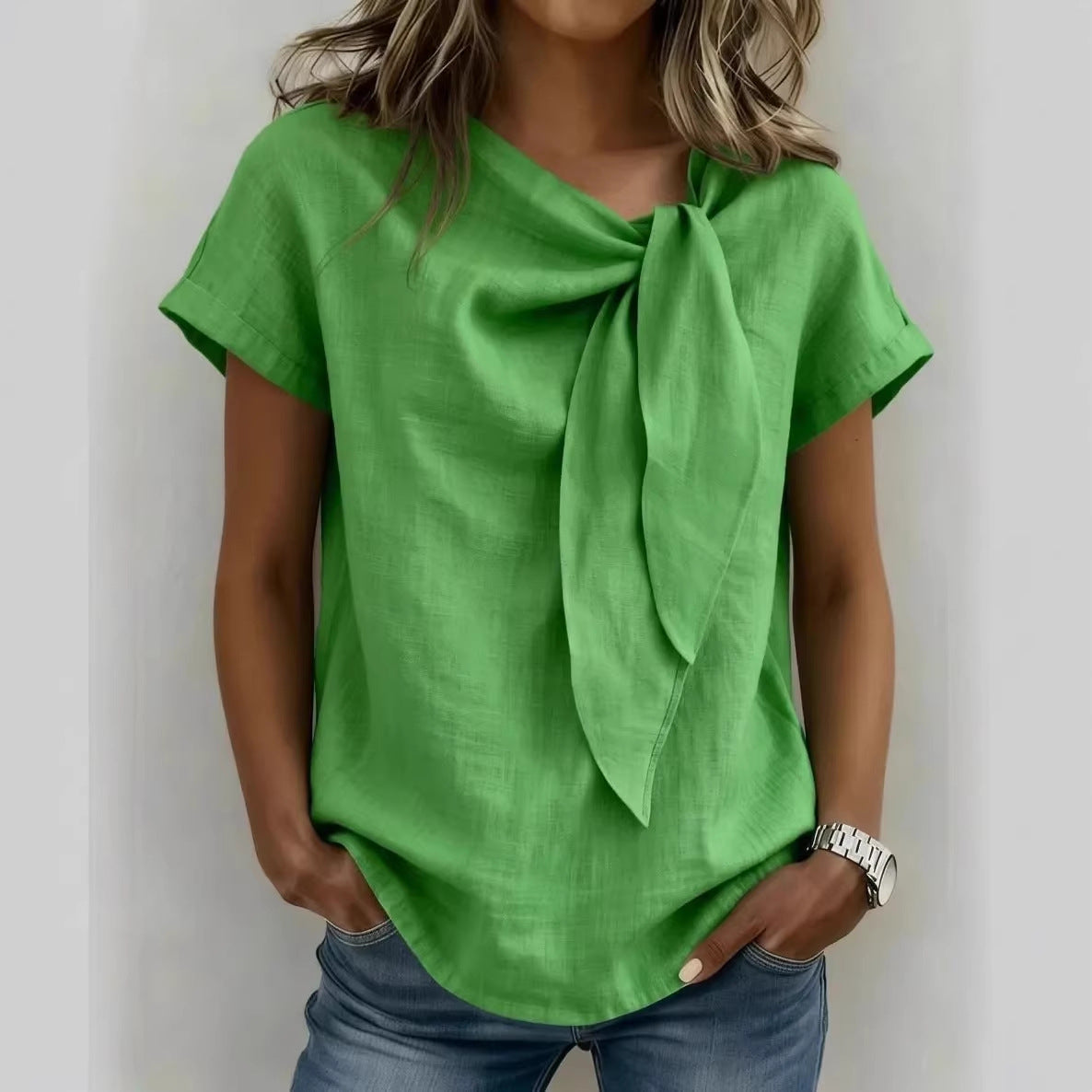 Women's Summer Short Sleeve Casual T-Shirt - Cotton Blend Lightweight Everyday Top For Daily Wear  + 🚚 Free Worldwide Shipping 🎉 Extra 30% OFF At Checkout