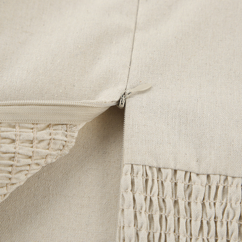 2026 NEW SUMMER Linen Women's High-Waisted Strapless Backless Patchwork Pocket Dress Lightweight Casual Vacation Dress With Smooth Texture, Solid Color Long Dress For Summer + 🚚 Free Worldwide Shipping