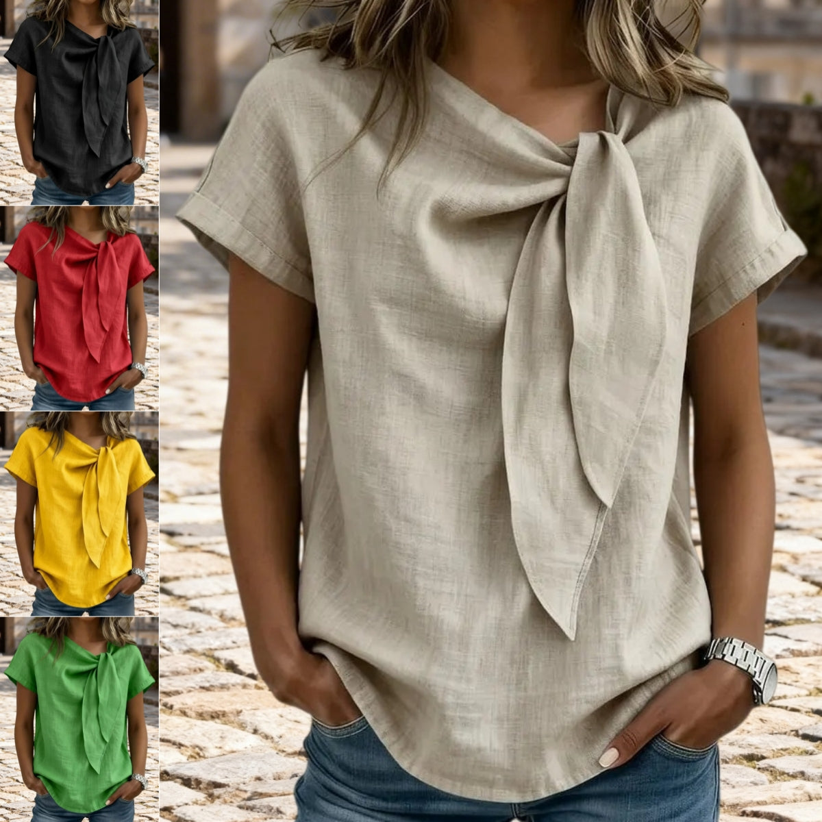 Women's Summer Short Sleeve Casual T-Shirt - Cotton Blend Lightweight Everyday Top For Daily Wear  + 🚚 Free Worldwide Shipping 🎉 Extra 30% OFF At Checkout