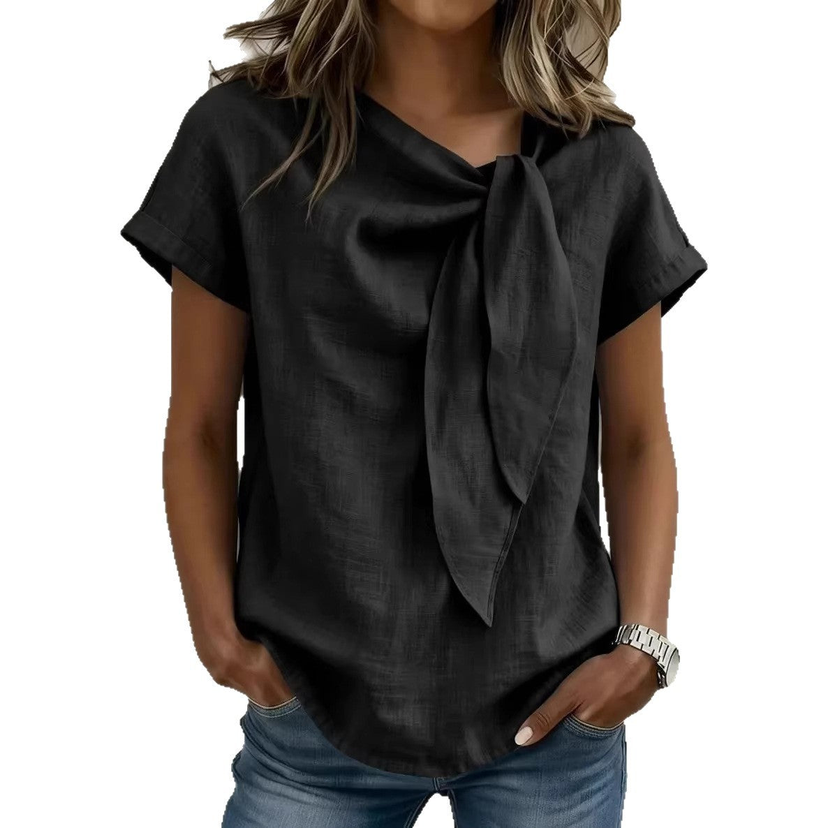 Women's Summer Short Sleeve Casual T-Shirt - Cotton Blend Lightweight Everyday Top For Daily Wear  + 🚚 Free Worldwide Shipping 🎉 Extra 30% OFF At Checkout