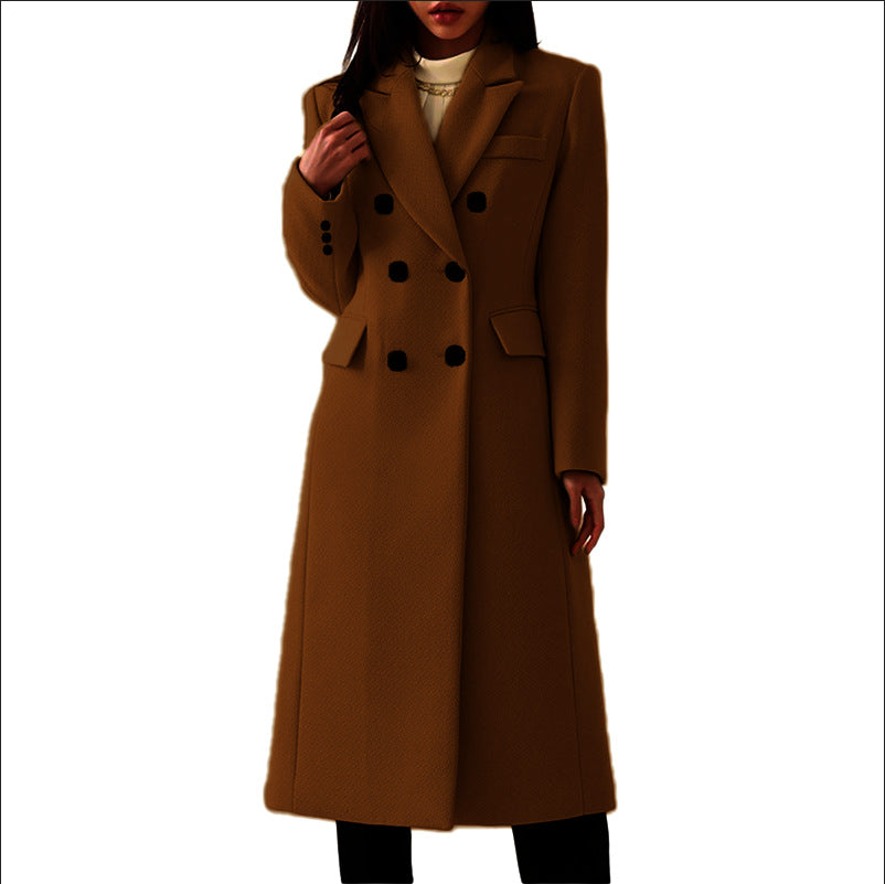 Women's Long Wool Blend Coat – Elegant Winter Overcoat with Pockets | Warm Autumn & Winter Commuter Jacket S-5X Free Shipping Worldwide + 30% OFF AT CHECKOUT