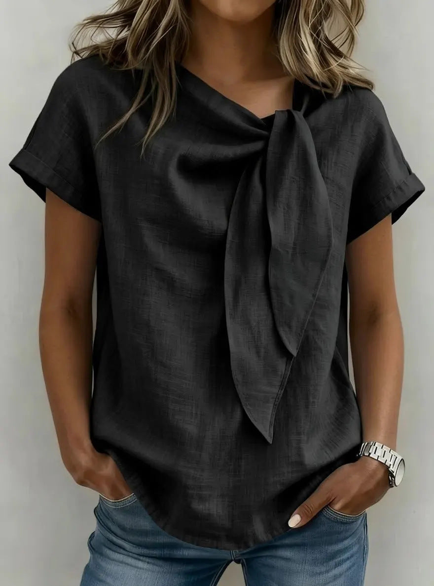 Women's Summer Short Sleeve Casual T-Shirt - Cotton Blend Lightweight Everyday Top For Daily Wear  + 🚚 Free Worldwide Shipping 🎉 Extra 30% OFF At Checkout