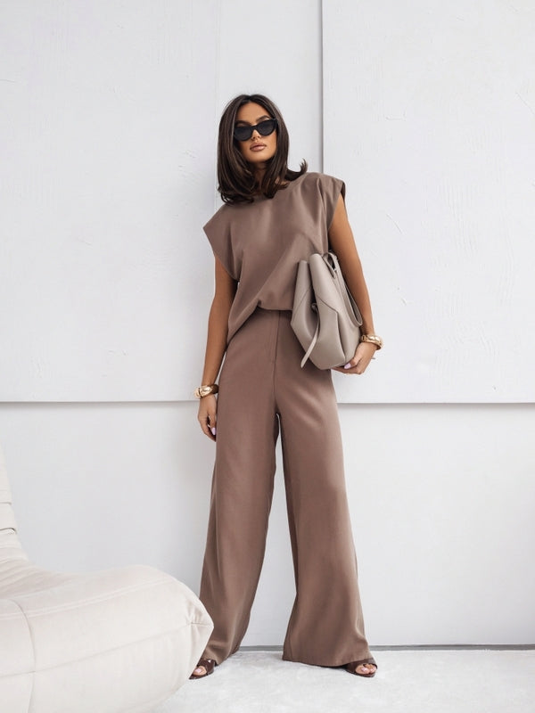 Women’s 2 Piece Casual Lounge Set – Loose Fit T-Shirt & Wide Leg Pants | Soft Breathable Summer Co-Ord Outfit + 🚚 Free Worldwide Shipping