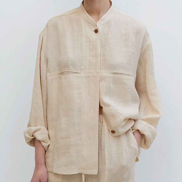 Women’s Pure Linen Shirt – Loose Fit Button-Up Blouse | Breathable Top | Casual Retro Minimalist Clothing + 🚚 Free Worldwide Shipping 🎉 Extra 30% OFF at Checkout
