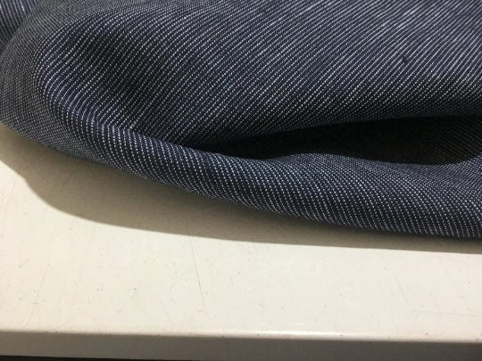 NEW High Class Denim Colour 100% Linen Fabric