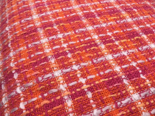 NEW Designer Multicoloured Cotton Boucle Tweed Fabric