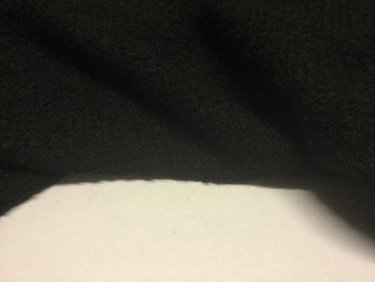 NEW Italian High Class Black Wool Boucle Fabric Made In Italy