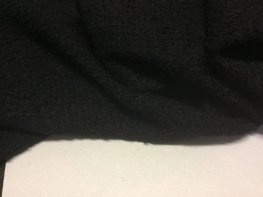 NEW Italian High Class Black Wool Boucle Fabric Made In Italy