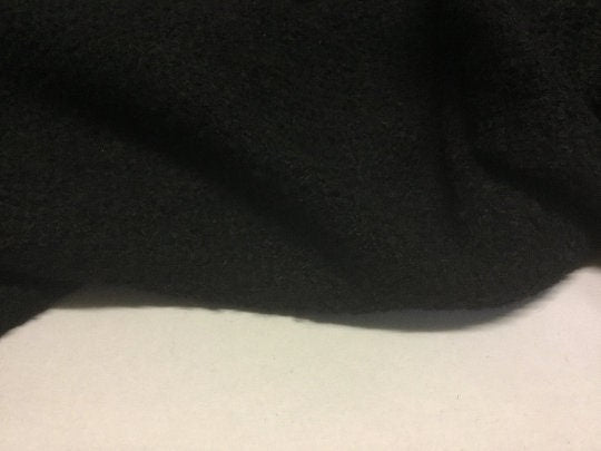 NEW Italian High Class Black Wool Boucle Fabric Made In Italy