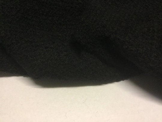 NEW Italian High Class Black Wool Boucle Fabric Made In Italy