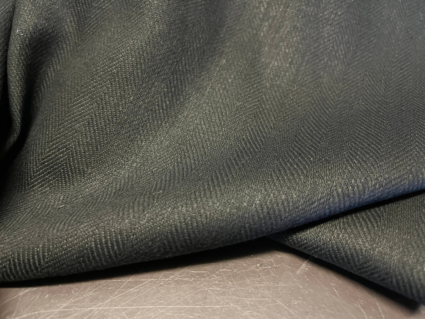 NEW High Class Black Herringbone 100% Linen Fabric