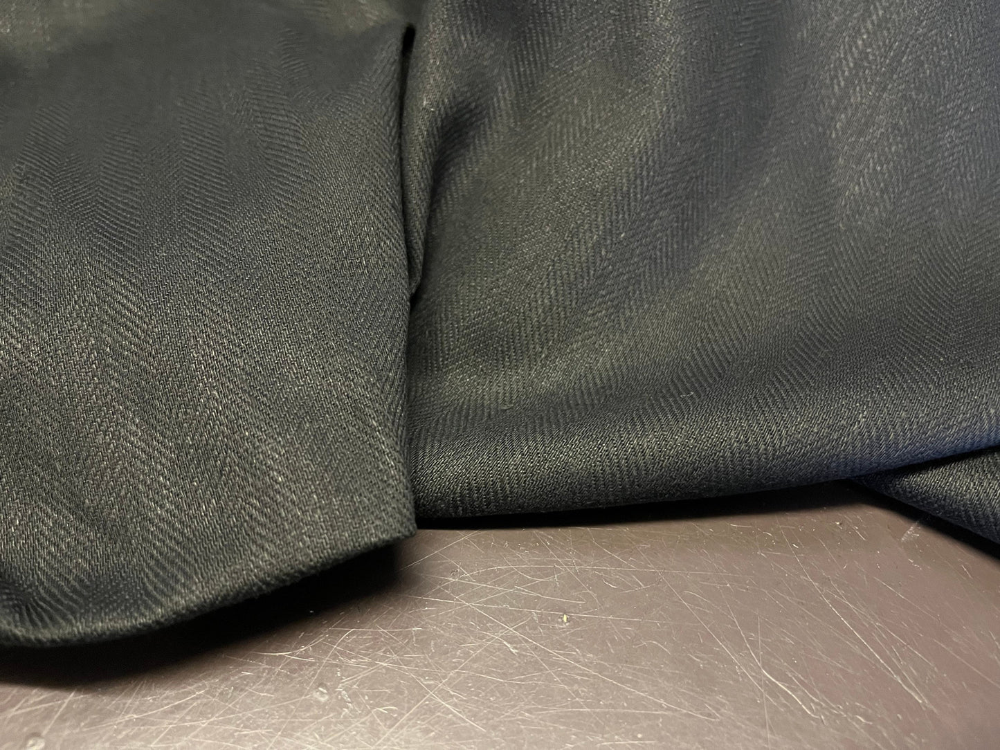 NEW High Class Black Herringbone 100% Linen Fabric