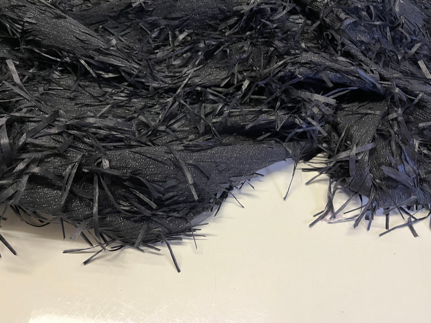 High Class Ruffo Coli Exclusive Fabrics For Haute Couture Black Organza Boucle Ribbon Fabric Made In Italy