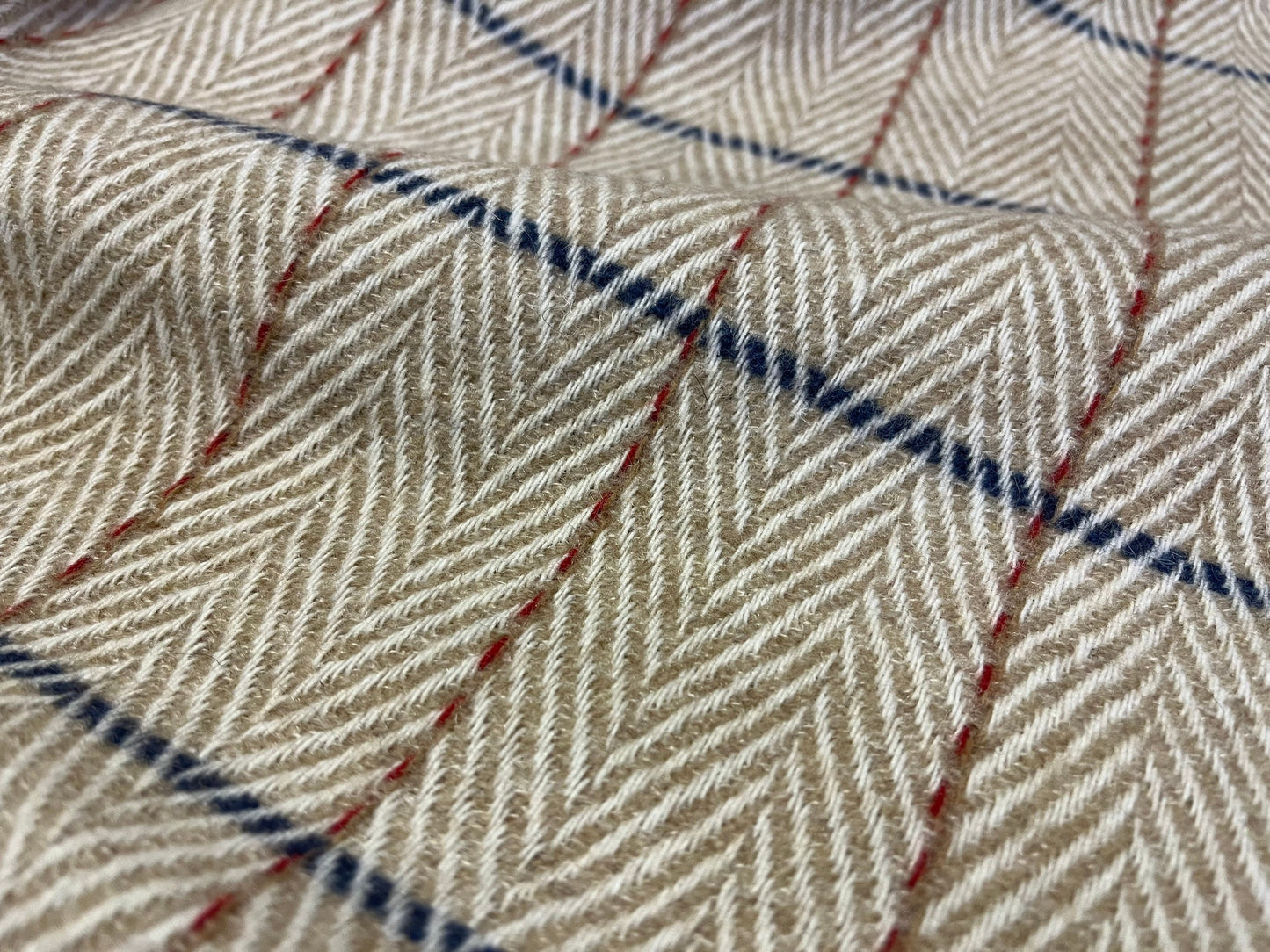 NEW High Class Wool Herringbone Check Fabric