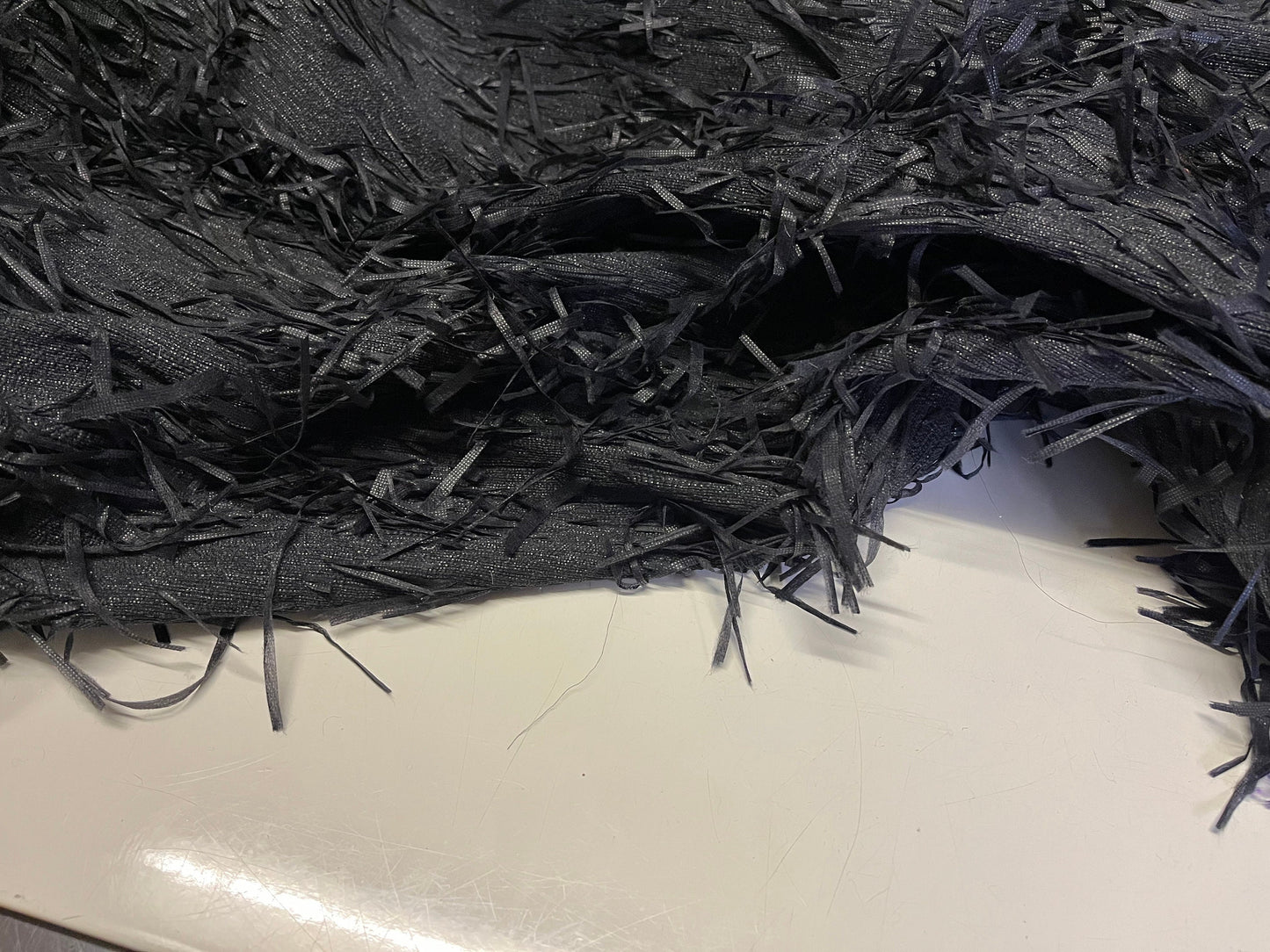 High Class Ruffo Coli Exclusive Fabrics For Haute Couture Black Organza Boucle Ribbon Fabric Made In Italy