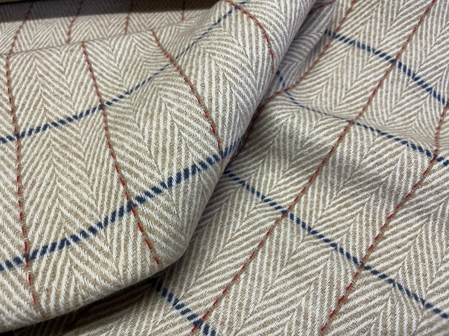 NEW High Class Wool Herringbone Check Fabric