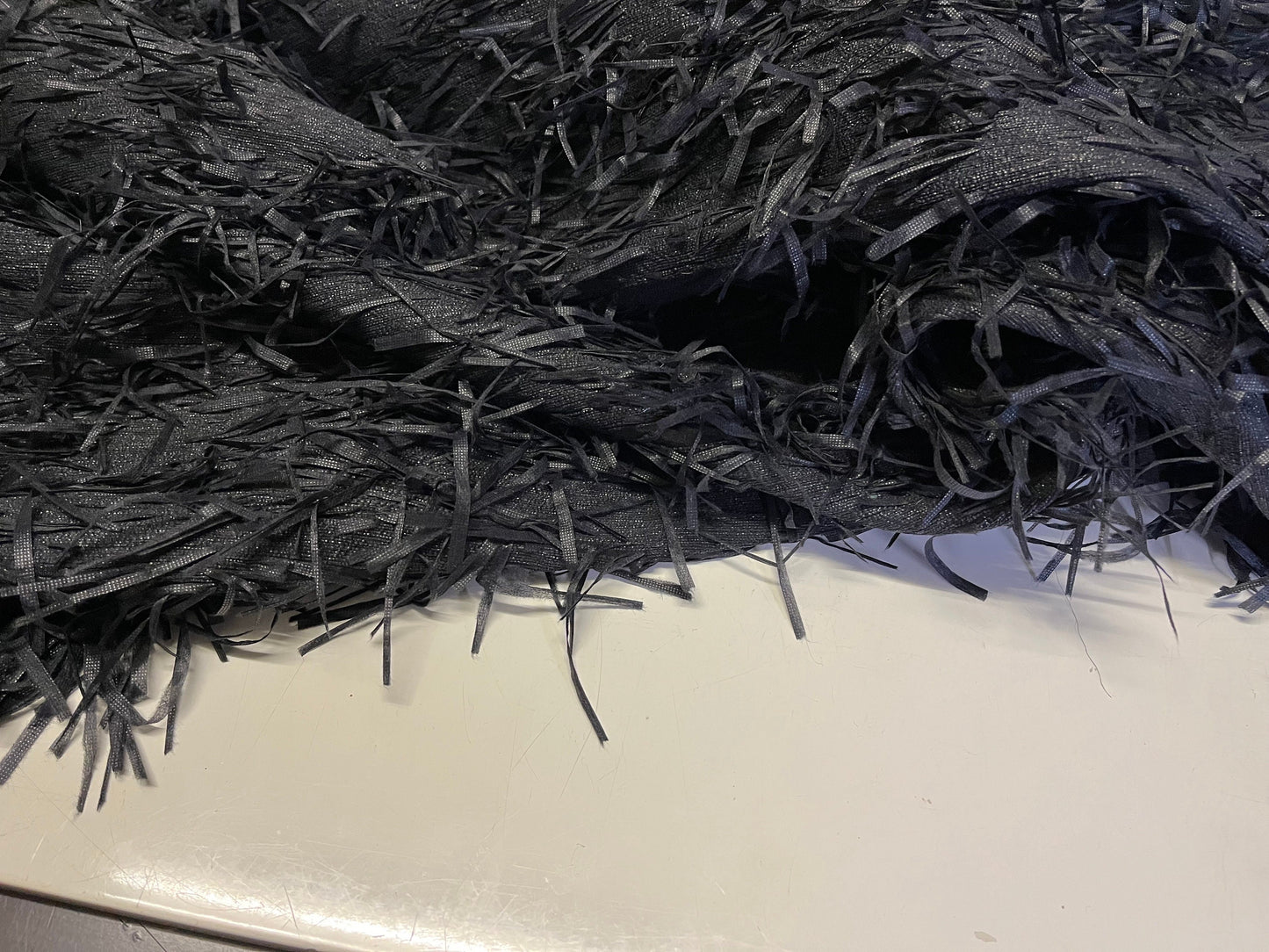 High Class Ruffo Coli Exclusive Fabrics For Haute Couture Black Organza Boucle Ribbon Fabric Made In Italy