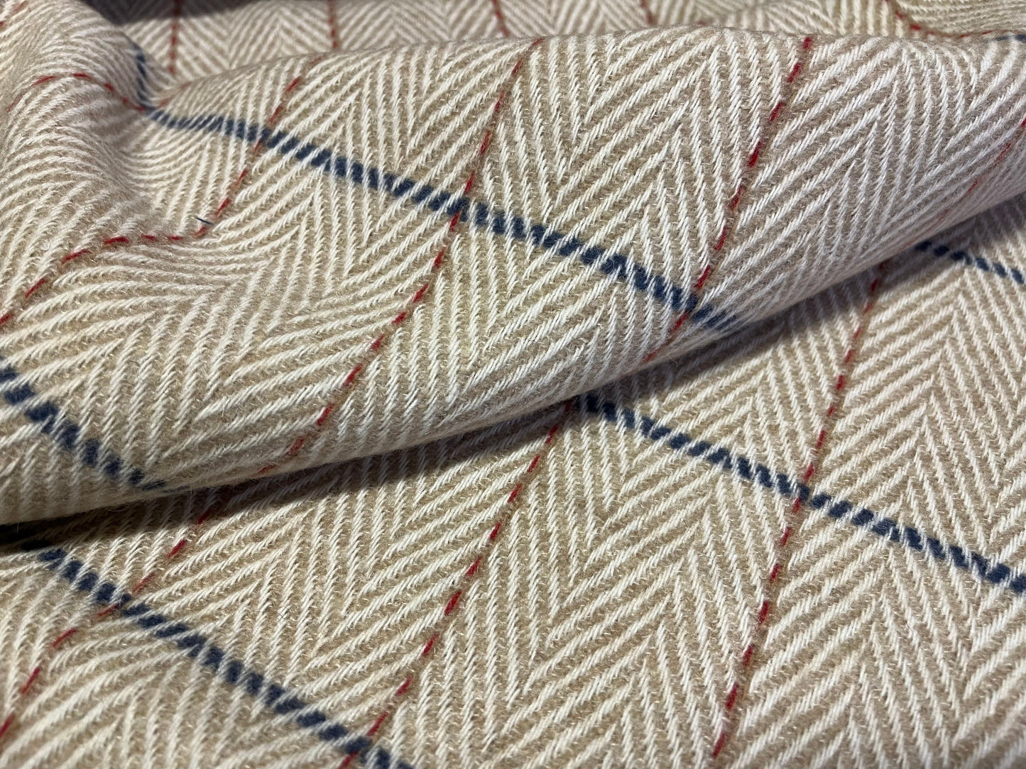 NEW High Class Wool Herringbone Check Fabric