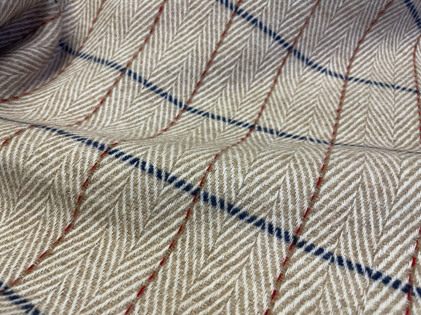 NEW High Class Wool Herringbone Check Fabric