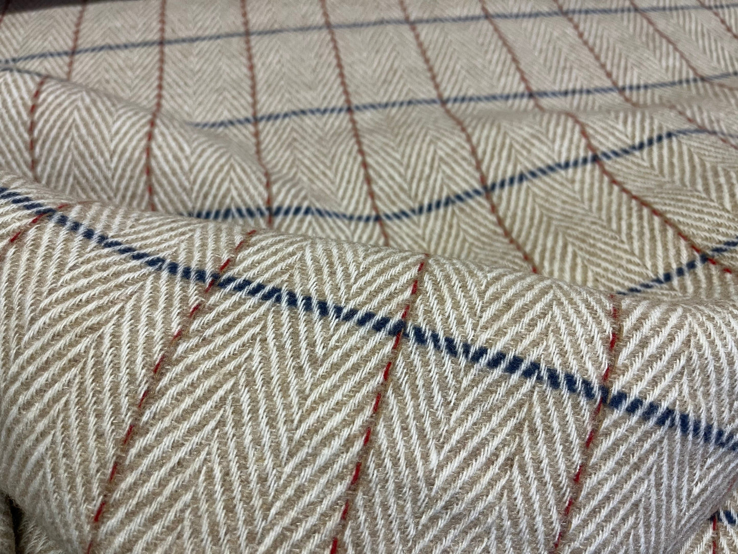 NEW High Class Wool Herringbone Check Fabric