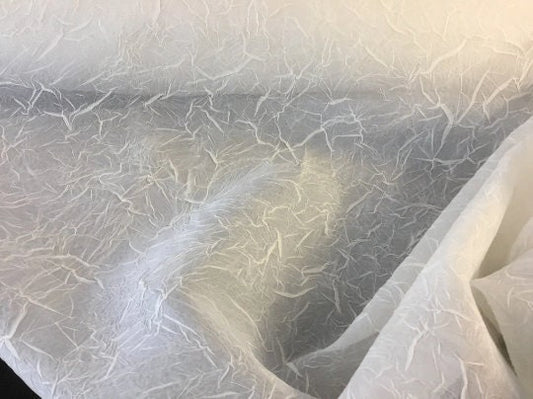 NEW High Class Ivory 100% Pure Silk Crushed Chiffon Organza Bridal Fabric