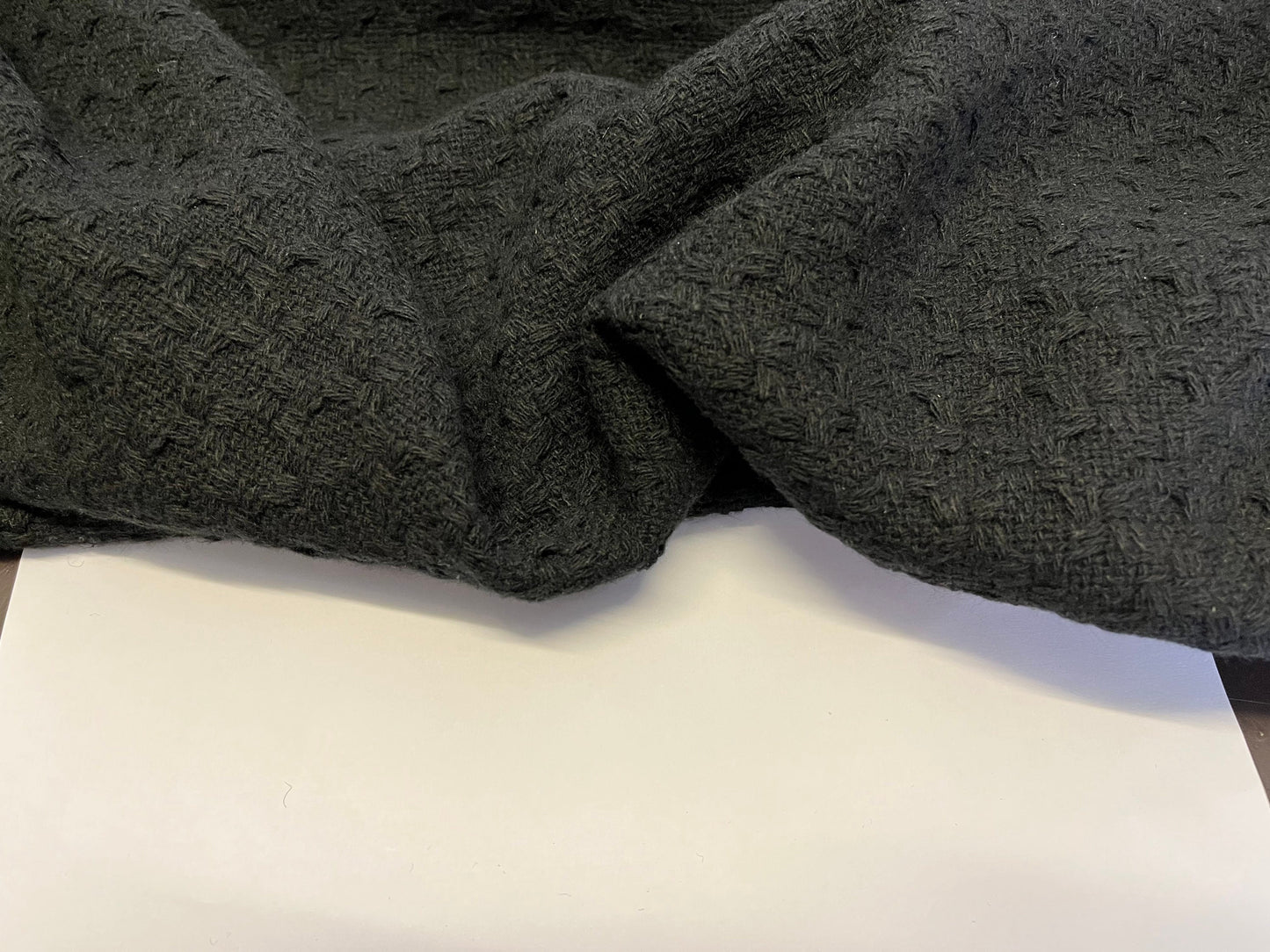 NEW High Class Black Wool Boucle Fabric