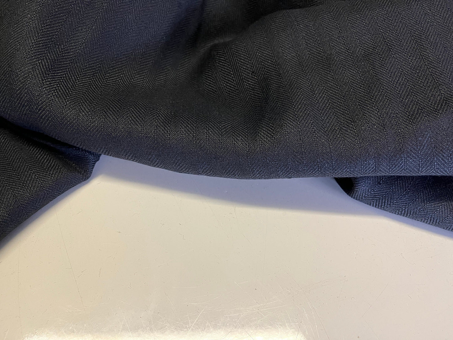 NEW High Class Black Herringbone Linen Fabric