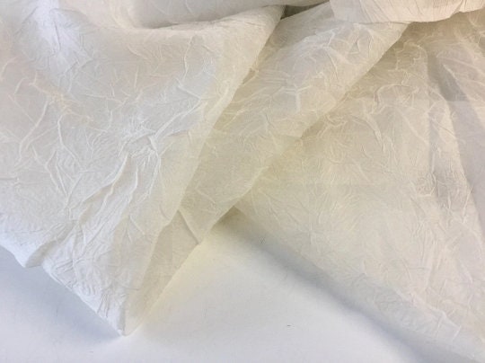 NEW High Class Ivory 100% Pure Silk Crushed Chiffon Organza Bridal Fabric