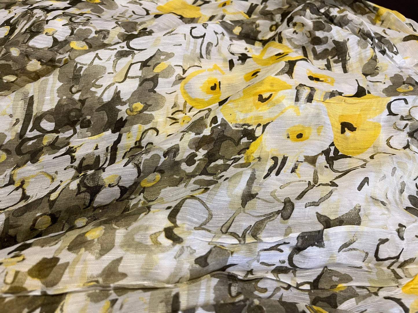 NEW High Class 100% Ramie Linen Floral Print Fabric