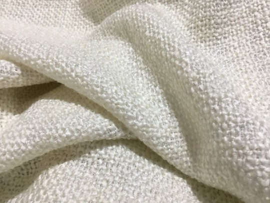 NEW High Class Ivory Cream Tweed Boucle Fabric