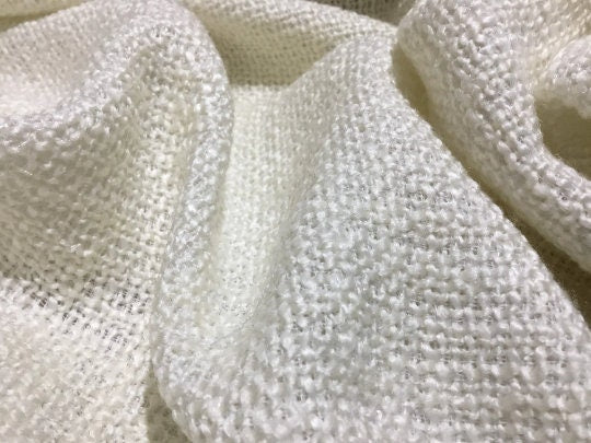 NEW High Class Ivory Cream Tweed Boucle Fabric