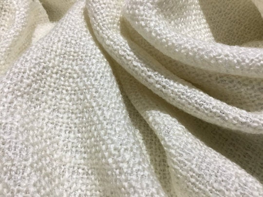 NEW High Class Ivory Cream Tweed Boucle Fabric