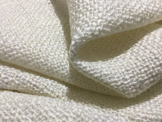 NEW High Class Ivory Cream Tweed Boucle Fabric