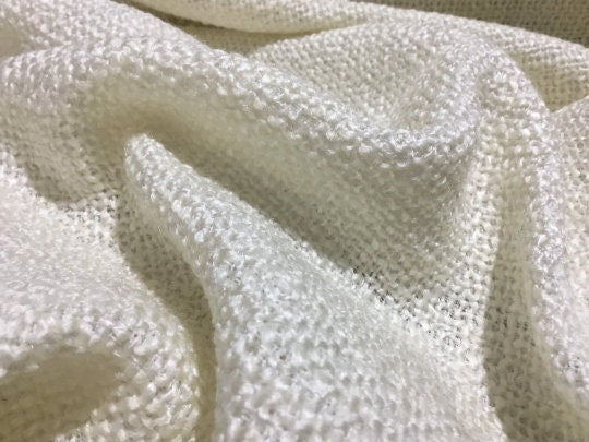 NEW High Class Ivory Cream Tweed Boucle Fabric