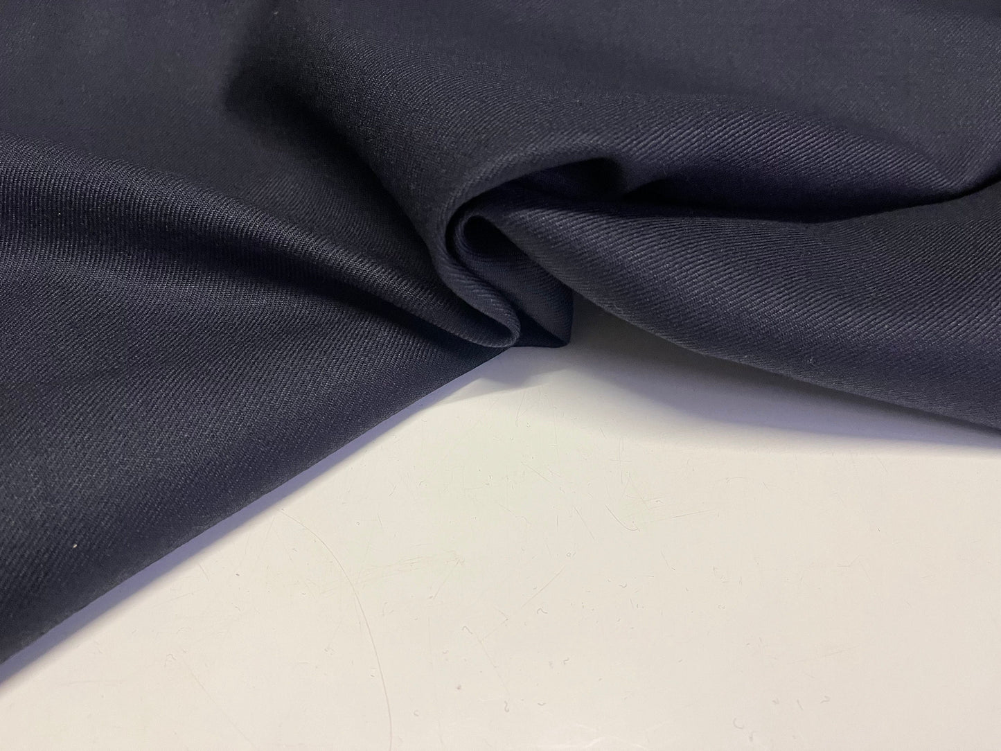 NEW High Class Dark Navy 100% Wool Twill Made In England Suiting Fabric