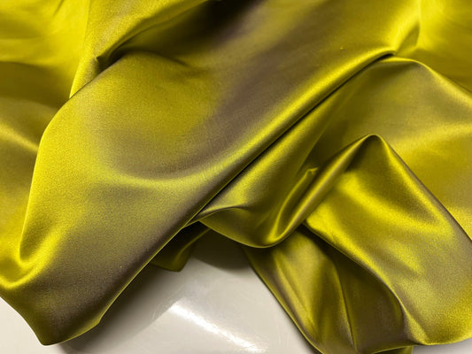 NEW High Class Two Tone Green Purple 100% Silk Slub Dupion Satin Fabric
