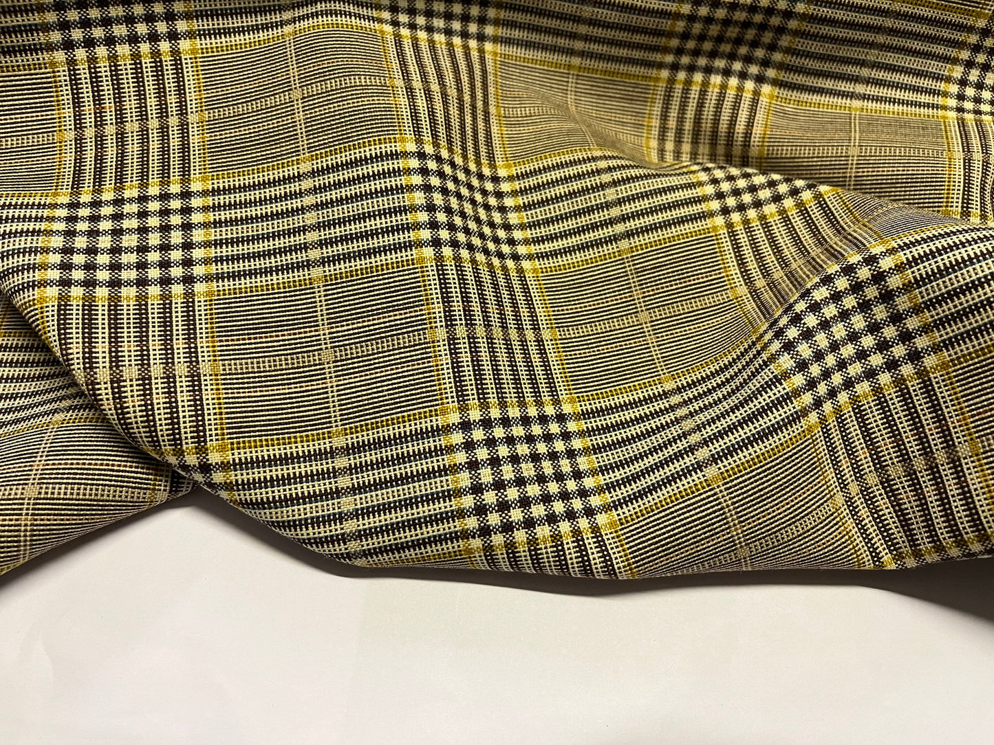 NEW High Class Check Terylene Worsted Wool Suiting Fabric Made In England