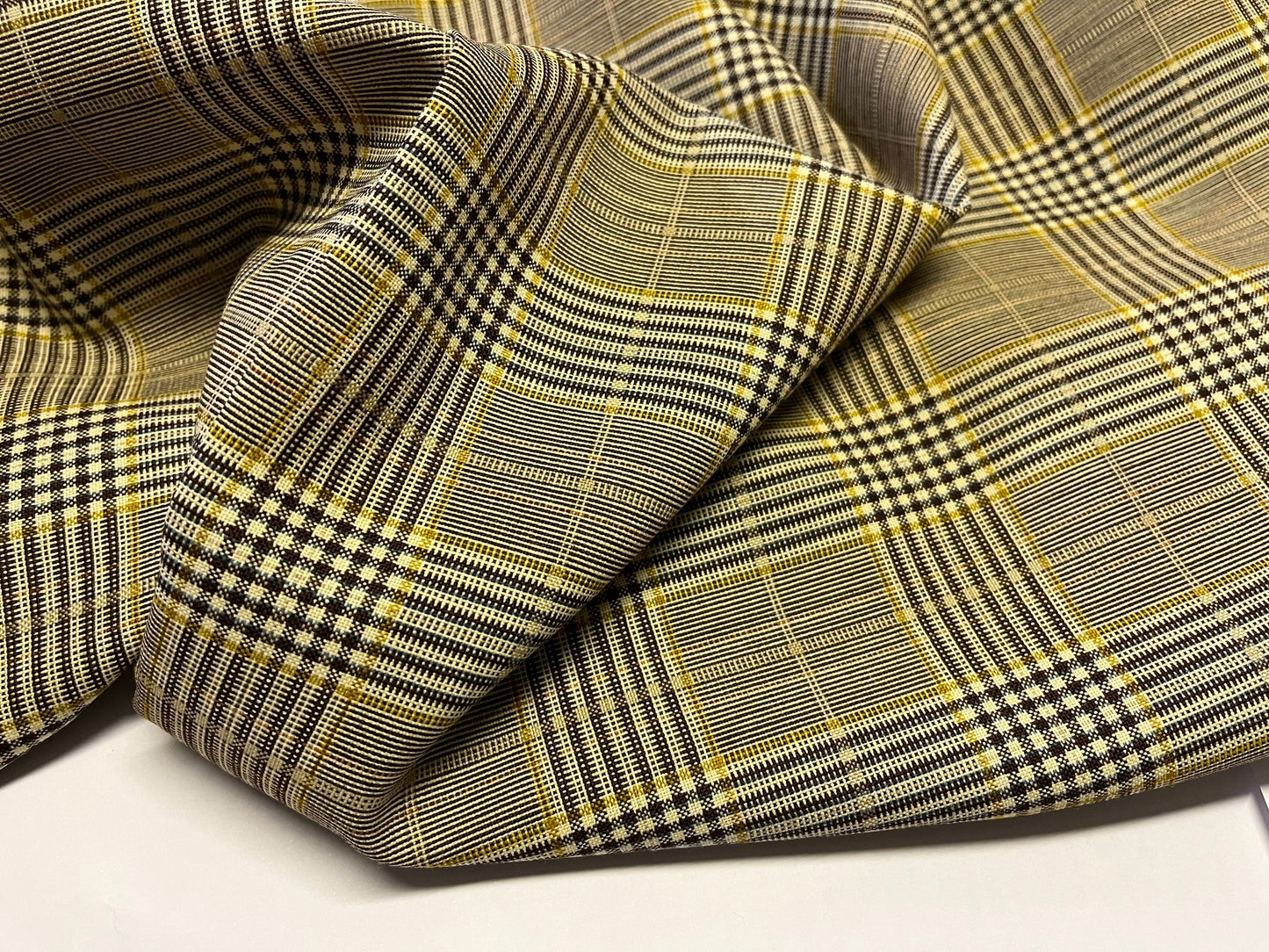 NEW High Class Check Terylene Worsted Wool Suiting Fabric Made In England