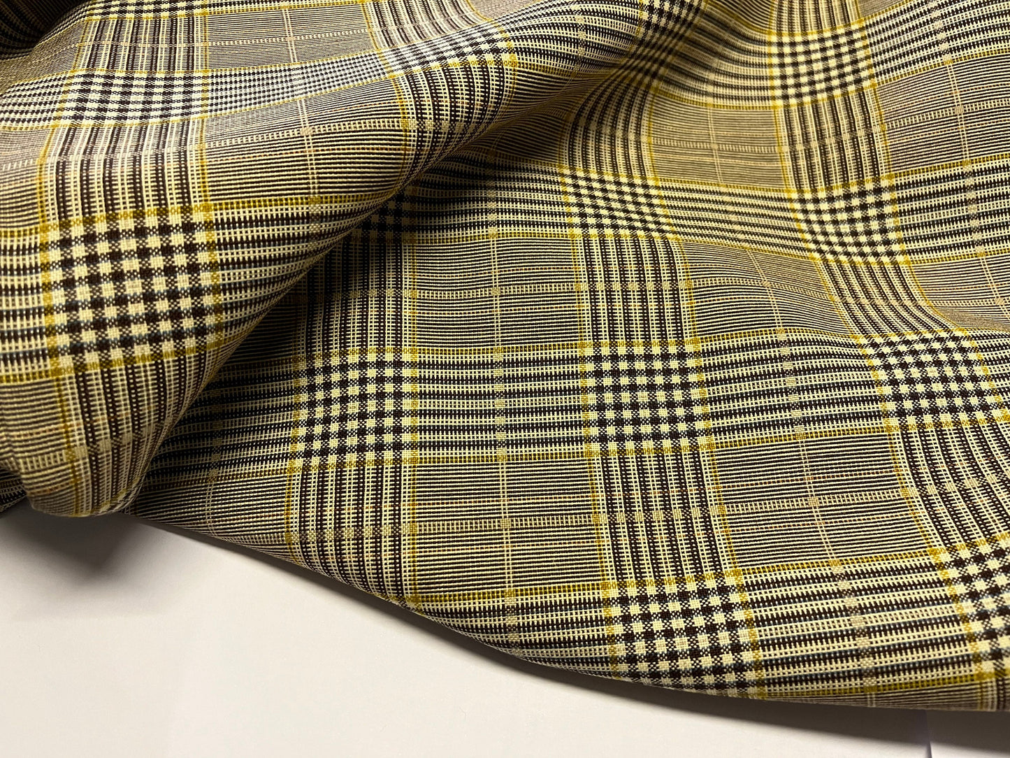 NEW High Class Check Terylene Worsted Wool Suiting Fabric Made In England