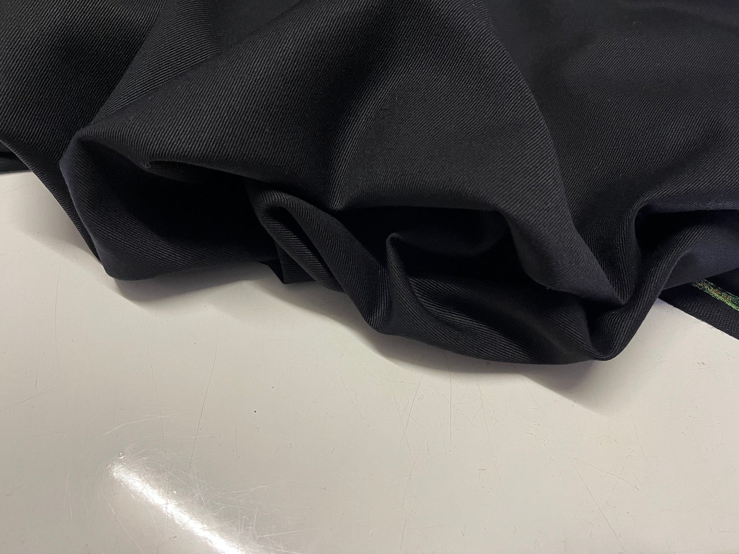 NEW High Class Black Original Solaro Superfine Wool Worsted Made In England Wool Twill Suiting Fabric