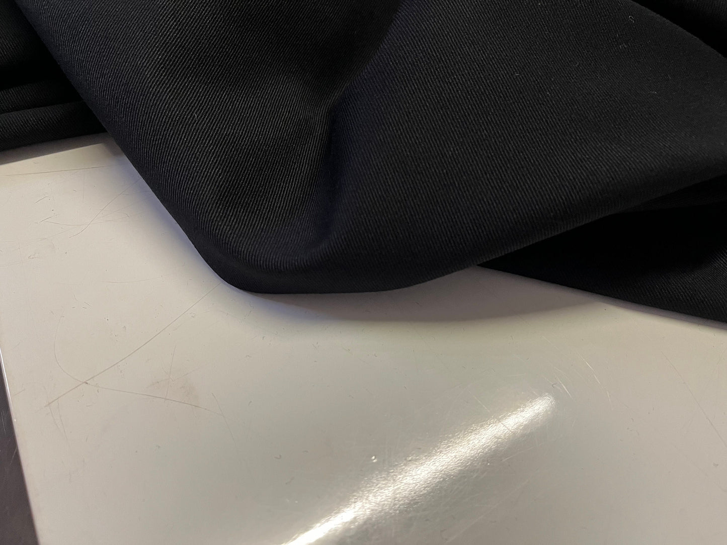 NEW High Class Black Original Solaro Superfine Wool Worsted Made In England Wool Twill Suiting Fabric