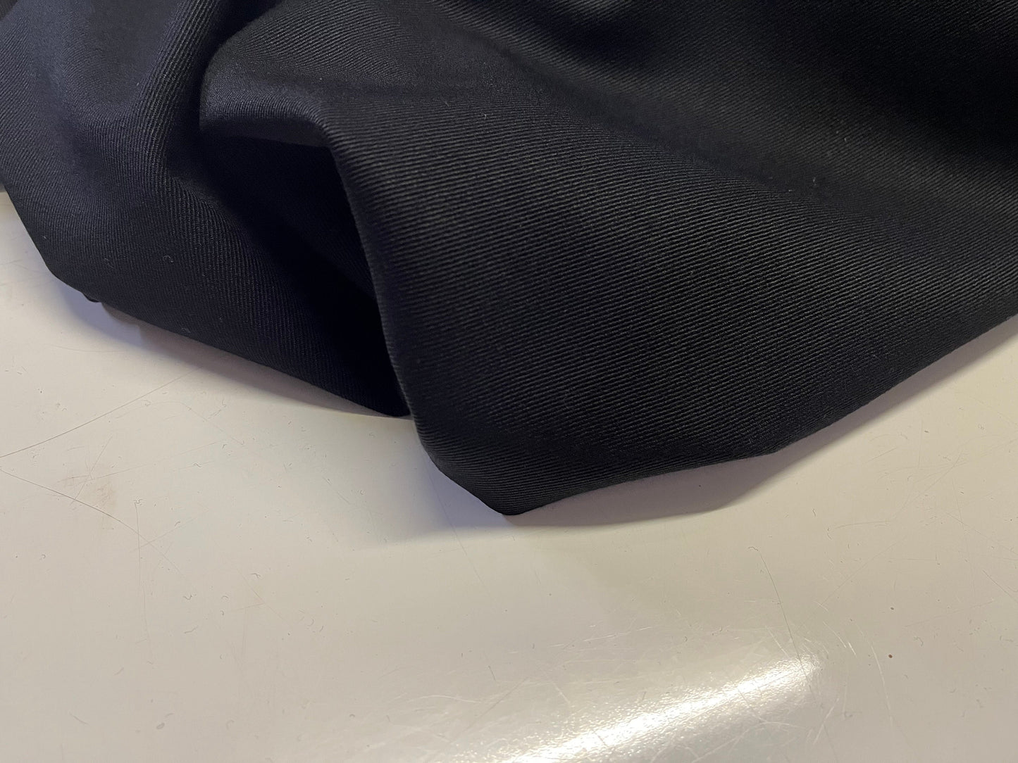 NEW High Class Black Original Solaro Superfine Wool Worsted Made In England Wool Twill Suiting Fabric