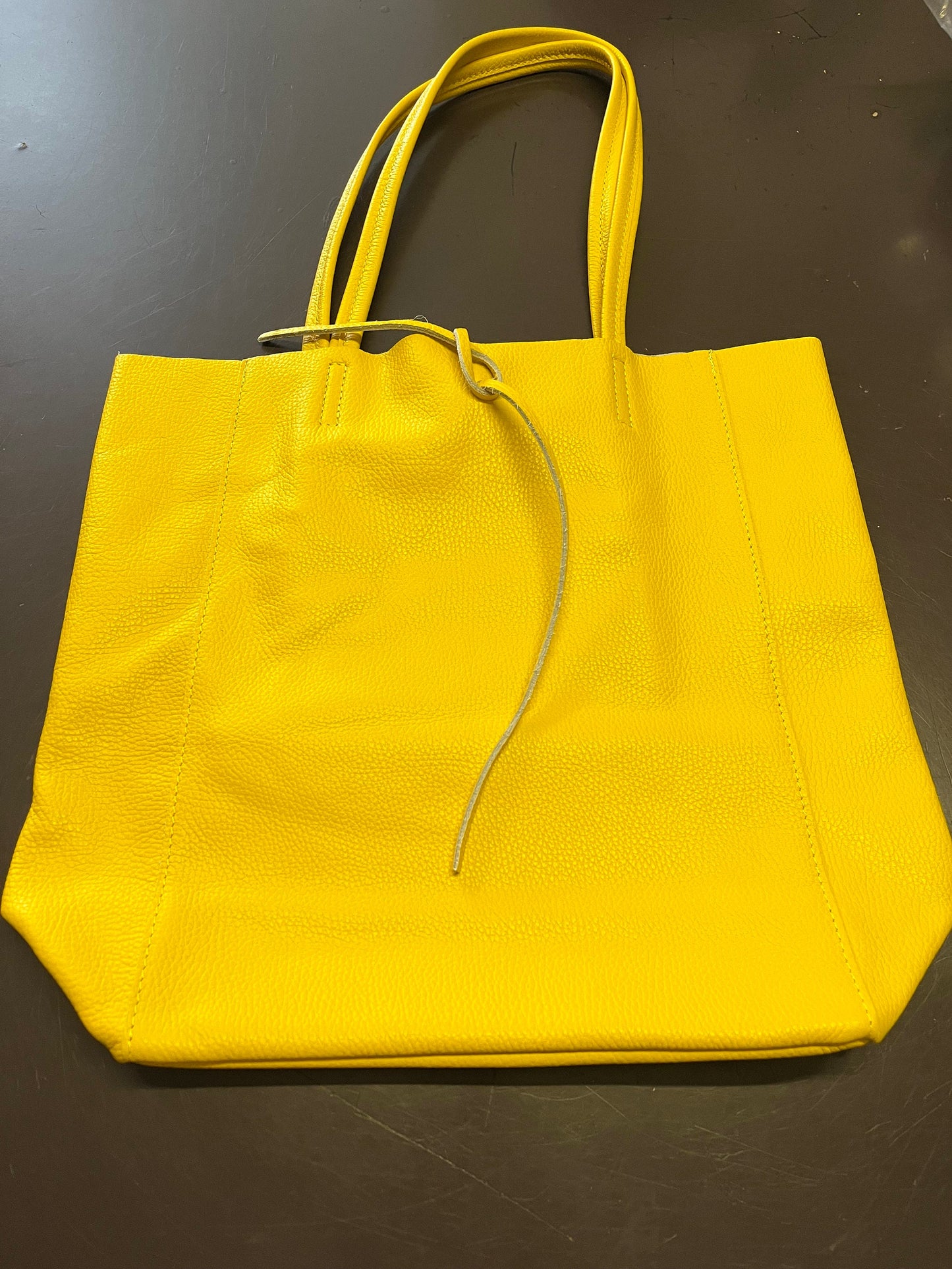 NEW High Class Yellow Women's Genuine Leather Bag, Leather Tote Bag, Gift Bag, Shoulder Bag