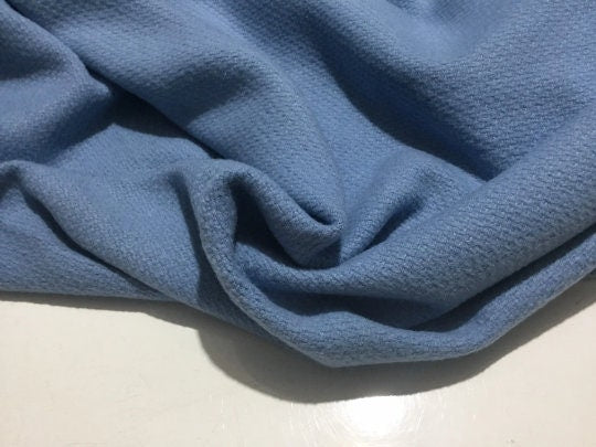 NEW High Class Wool Blue Boucle Fabric