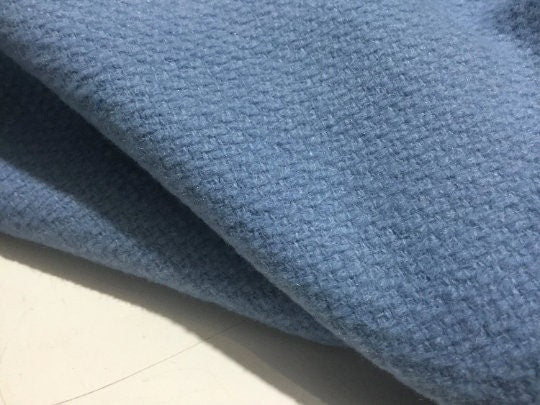 NEW High Class Wool Blue Boucle Fabric