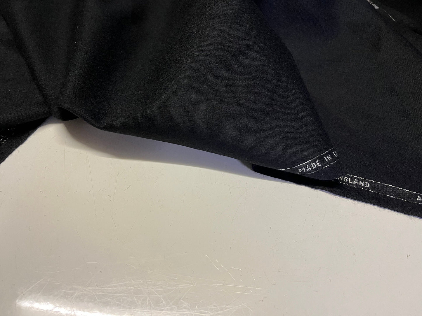 NEW High Class Black All Wool Made In England Suiting Fabric