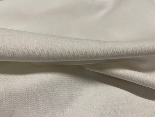 NEW High Class White 100% Linen Herringbone Fabric