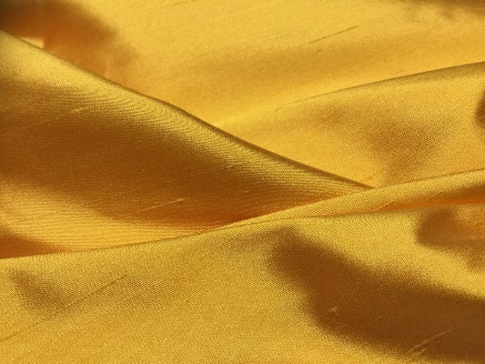 NEW High Class Gold Mustard Stretch Silk Slub Dupion Fabric